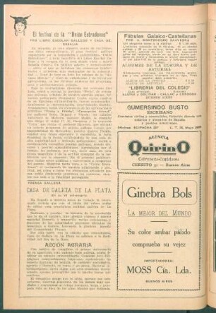 Prensa gallega : Casa de Galicia de la Plata [y] Acción Agraria