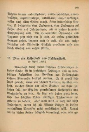 18. Wien als Kaiserstadt und Residenzstadt.