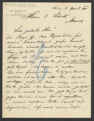 Brief an B. Schott's Söhne : 04.04.1900