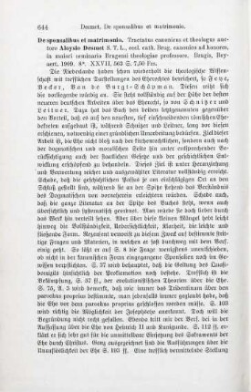 644-645 [Rezension] DeSmet, Aloysius, De sponsalibus & matrimonio