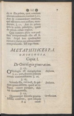 Metaphysices P.I. Ontologia