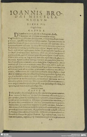 Ioannis Brodaei Miscellaneorum Liber VII. Vergilu loca