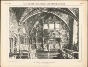 Fürstliches Residenzschloss, Bückeburg: Innenansicht Schlosskapelle (aus: Blätter für Architektur und Kunsthandwerk, 13. Jg., 1900, Tafel 73)