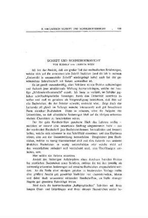 Schrift und Schreibunterricht