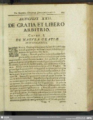 Articulus XXII. De Gratia Et Libero Arbitrio