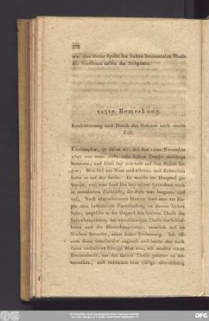 115te Bemerkung. Erschütterung und Druck des Gehirns nach einem Fall.