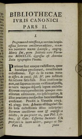 Bibliothecae Iuris Canonici Pars II.