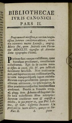 Bibliothecae Iuris Canonici Pars II.
