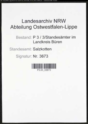 Heiratsregister Standesamt Salzkotten