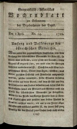 No. 14. Den 6. April. 1799.
