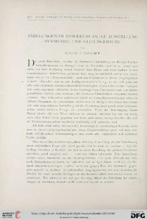 3: Anregungen im Anschluss an die Ausstellung Symmetrie und Gleichgewicht