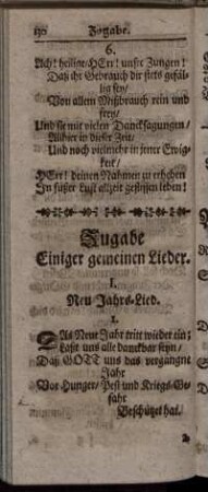 Zugabe Einiger gemeinen Lieder.