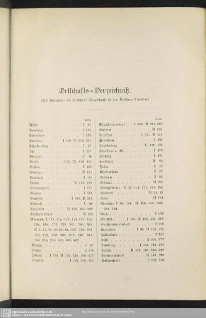 Ortschafts-Verzeichniß