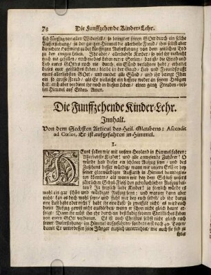 78-82, Die Funffzehende Kinder-Lehr