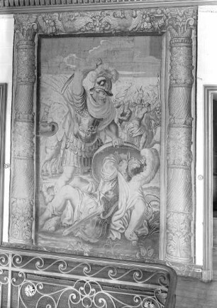 Bildteppich mit mythologischer Zweikampfszene
