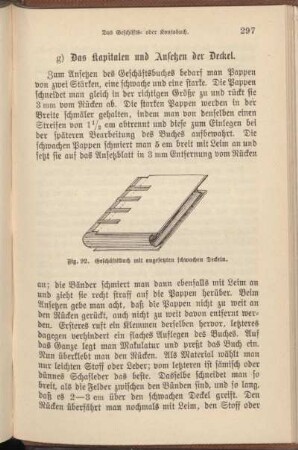 g) Das Kapitalen und Ansetzen der Deckel.