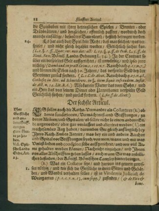 Der sechste Articul.
