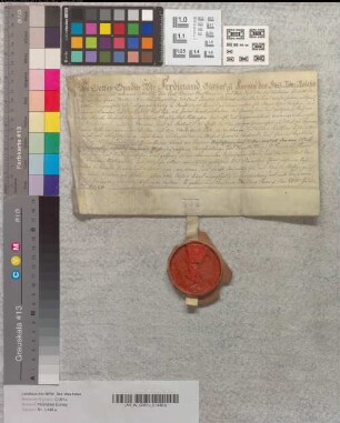 Lehnbrief Bischof Ferdinands von Corvey für die Stadt Werl.
