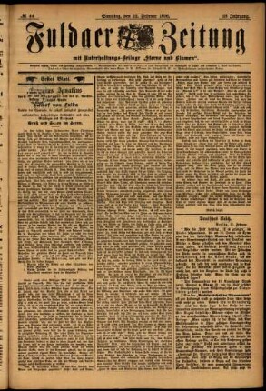 Erste Ausgabe vom Samstag, den 22. Februar 1896.