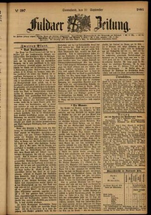 Ausgabe vom Samstag, den 11. September 1886.