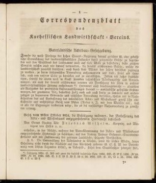 Correspondenzblatt des Kurhessischen Landwirthschaft-Vereins