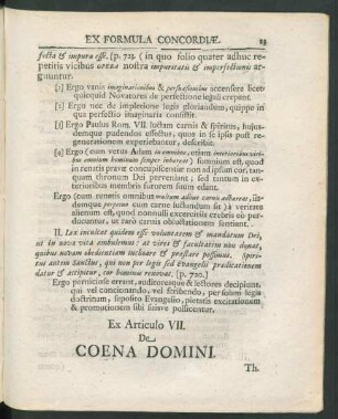 Ex Articulo VII. De Coena Domini.