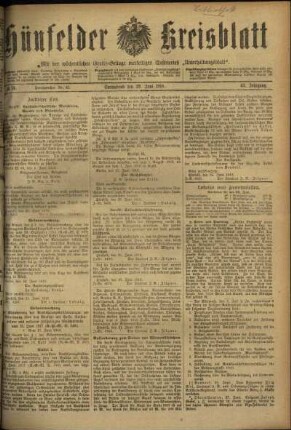 Ausgabe vom Samstag, den 29. Juni 1918.