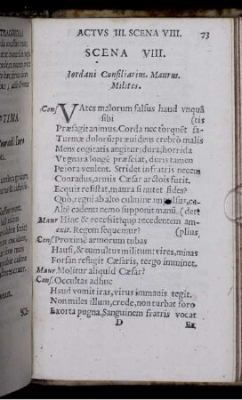 Scena VIII. Iordani Consiliarius. Maurus. Milites