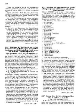 Mitnahme von Bekleidungsstücken bei Versetzung von Jungen und Mädel an andere Lehrerbildungsanstalten : [Amtliche Erlasse] ; [Amtlicher Teil]