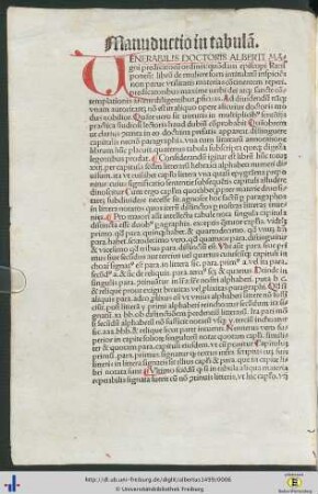 Manuductio in tabulam.