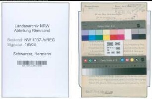 Entnazifizierung Hermann Schwarzer , geb. 13.02.1898 (Lehrer)