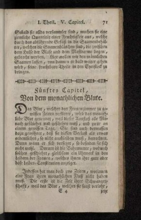 Fünftes Capitel, Von dem monathlichen Blute.