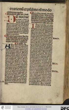 [Incipit liber tertius de canonico diurnarum orationum] et psalmorum modo.