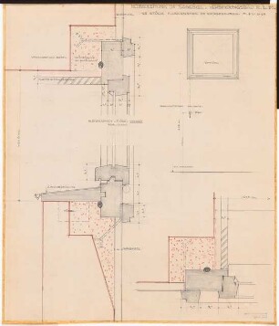 Reichsluftfahrtministerium, Berlin: Verbindungsbau: Flurfenster (EG) Ansicht 1:10, Details 1:1