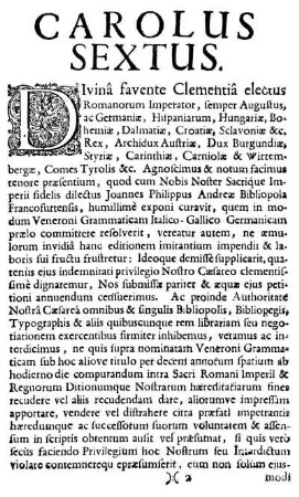 Carolus Sextus.