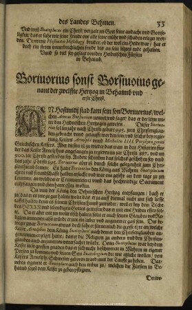 Borivorius sonst Borsivoius genant der zwelffte Hertzog in Behaimb und erste Christ