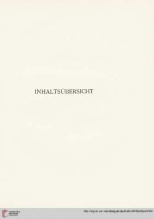 Inhaltsübersicht