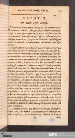 Caput X. De vitiis Styli concisi