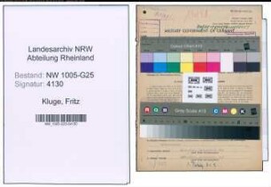 Entnazifizierung Fritz Kluge , geb. 21.03.1910 (Geschaeftsfuehrer)