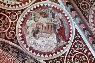 westliche Gewölbekappe — Bildfeld: Geburt Christi