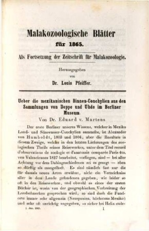 Malakozoologische Blätter. 12, 12. 1865
