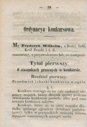Tytul pierwszy. O stosunkach prawnych w konkursie