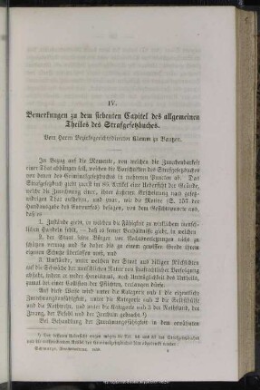 IV. Bemerkungen zu dem siebenten Capitel des allgemeinen Theiles des Strafgesetzbuches