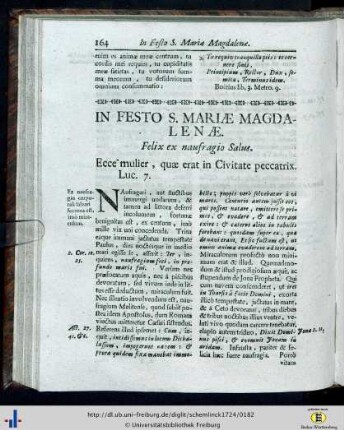 In festo S. Mariae Magdalenae