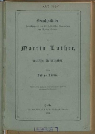 Martin Luther, der deutsche Reformator : mit dem Bilde Luthers in Lichtdruck nach einer Zeichnung von Schnorr von Carolsfeld