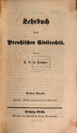 Lehrbuch des preußischen Civilrechts. 1