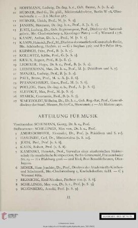 Abteilung für Musik (Nr.1-13)