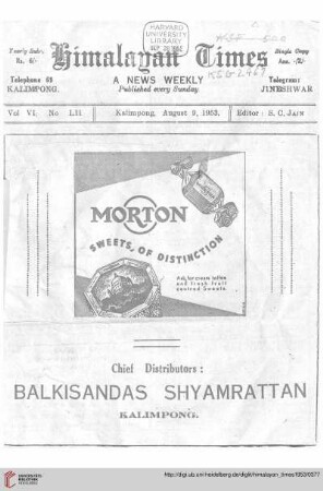 No. LII (09 August 1953)