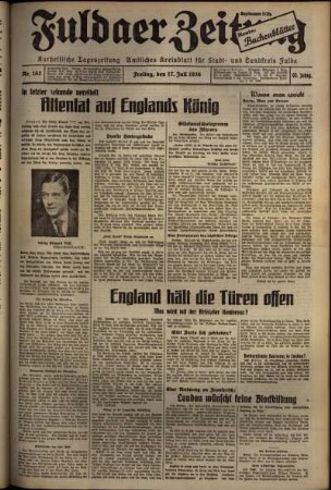 Ausgabe vom Freitag, den 17. Juli 1936.