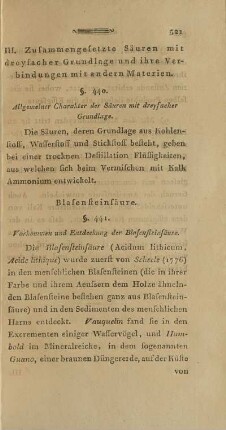 §. 400. Allgemeiner Charakter der Säuren mit dreyfacher Grundlage.